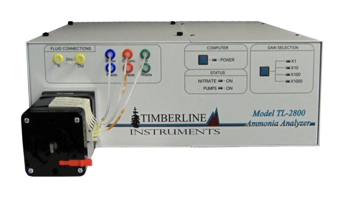 TL-2800 Ammonia Analyzer Front view of the Timberline Instruments TL-2800 ammonia analyzer
